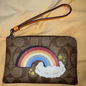 Coach wristlet with rainbow